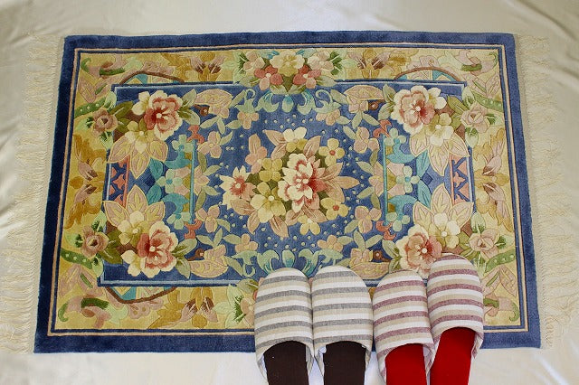 中国シルク段通 61×93cm