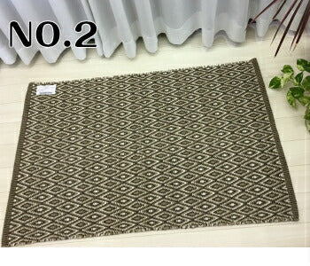 玄関マット 60×90cm 綿100% クラフトコットン 柄3種類